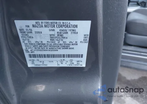 2006 Mazda Tribute I z USA, uszkodzony, nr VIN 4F2YZ02Z56KM25599